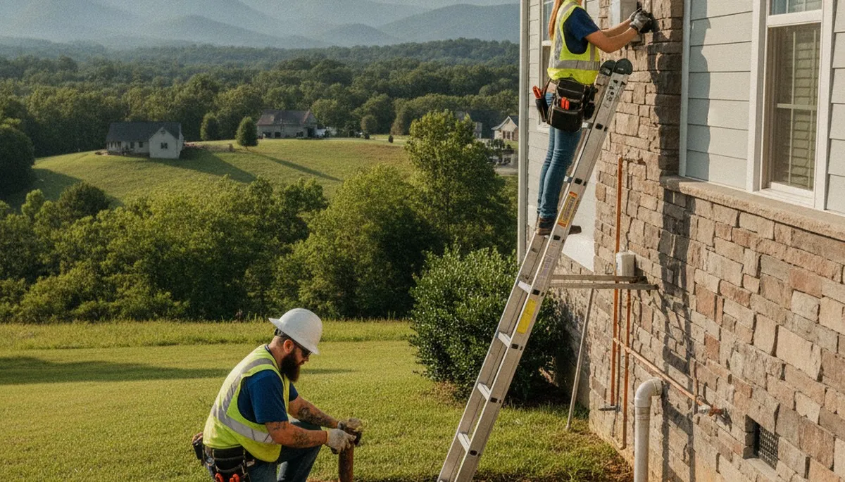 Knoxville, TN emergency plumber repairing a residential pipe leak for fast plumbing service